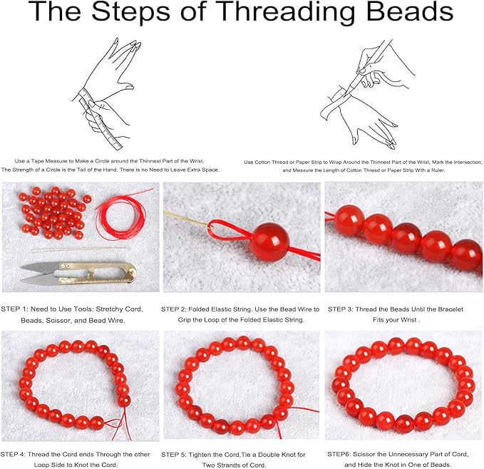 6mm Natural Red Chalcedony Round Bead - 60PCS Bulk Gemstone Beads for Jewelry Making, DIY Bracelets, Necklaces - Includes Crystal Stretch Cord - Stone Beads for Crafting Gifts