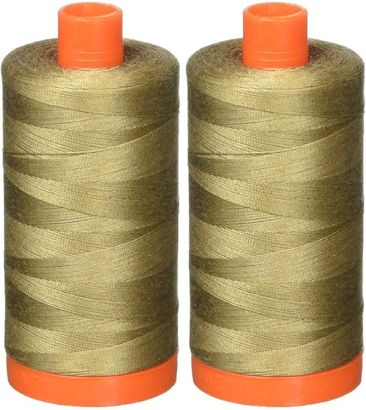 2-Pack - Aurifil 50WT - Sandstone (2370) Solid - Mako Cotton Thread - 1422 Yards Each