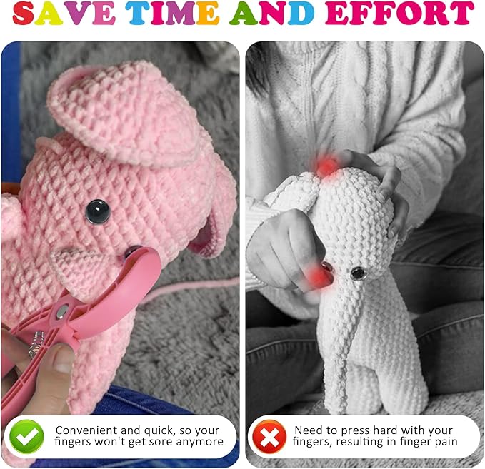 Safety Eye Tool, Safety Eyes for Crocheting Auxiliary, Safety Eyes Tool for Amigurumi Crochet & Stuffed 5-30mm Animal Eyes Making Supplies Tool - Pink