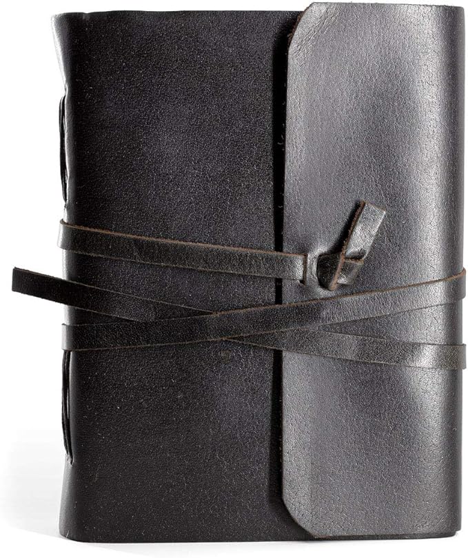 KomalC Handmade Leather Journal | Writing Notebook Diary | Bound Daily Notepad For Men & Women Unlined Paper Medium, writing pad for artist, sketch