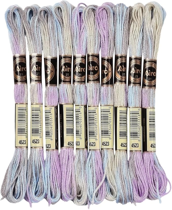 10 Skeins 6 Strands Purple Hand Variegated Embroidery Floss Gradient Cross Stitch Thread Friendship Bracelet String Yarn Bracelets Threads Bulk for Sewing Crochet Crafts Stitching Jewelry