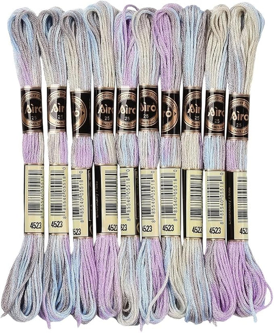 10 Skeins 6 Strands Purple Hand Variegated Embroidery Floss Gradient Cross Stitch Thread Friendship Bracelet String Yarn Bracelets Threads Bulk for Sewing Crochet Crafts Stitching Jewelry