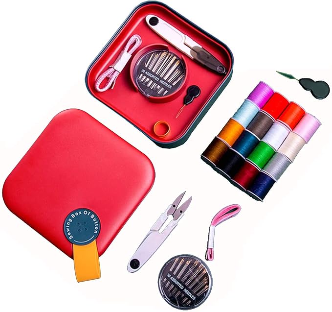 UNIKON Sewing Kit, Sewing Kits for Adult, Needle and Thread Kit, Hand Sew Box for Easy Carrying and Storage, Suitable for Student, Beginners, Blue
