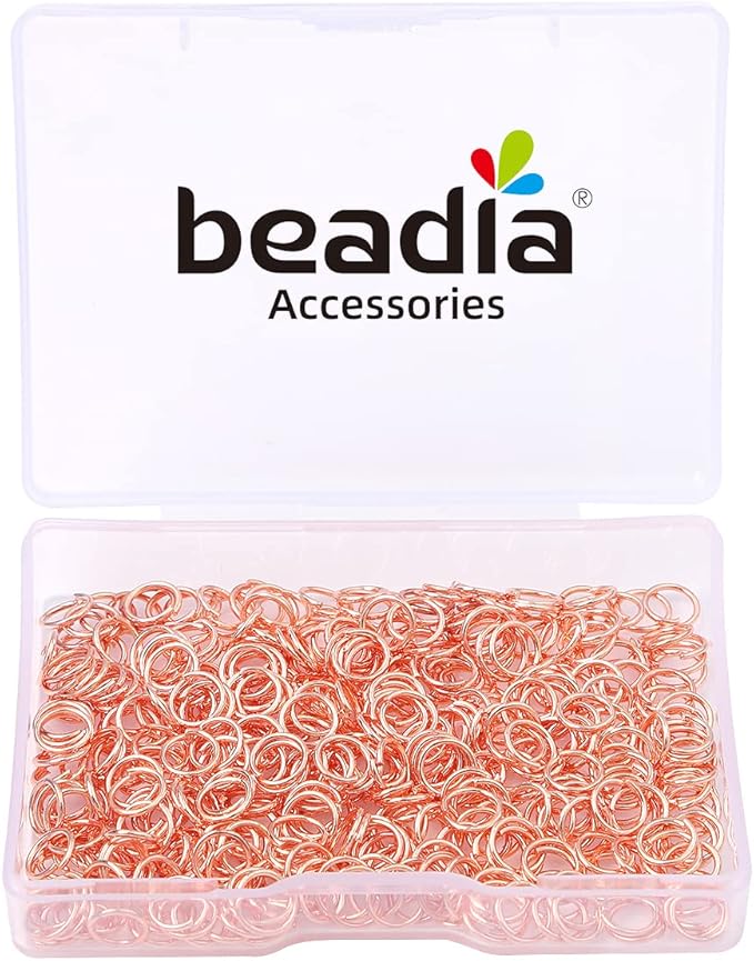 Rose Gold Plated Jump Rings Non Tarnish 6mm 400pcs for Jewelry Making Findings