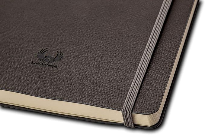 softcover sketch book, a4 sketchbook for drawing, lay flat for everyone, 160 plain pages artist journal ideal for ink, water color, pen, pencils, size: extra large, leda art supply