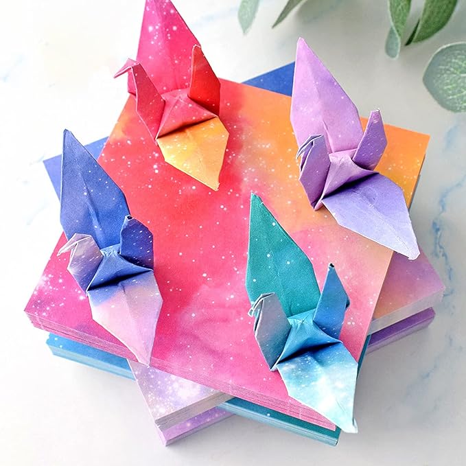 Origami Paper Kit for Kids Adults, 200 Sheets Starry Double-Sided Square Origami Paper for DIY Decoration, Scrapbook Decor, Folding Crafts (3.74*3.74in)