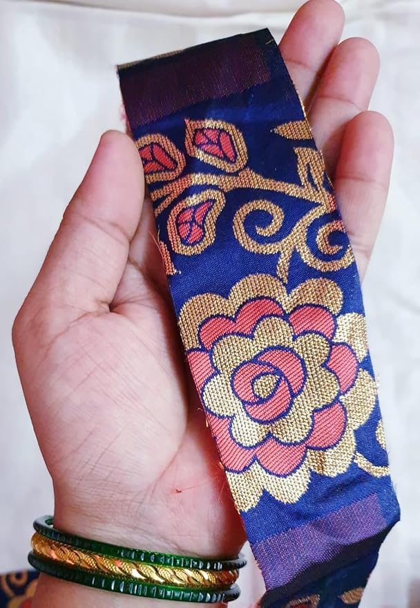 21 Yards Unstitched Recycled Sari Silk Yarn Ribbon Tassels 21 Strips SKEINS Shades Recycled Journal Scrapbook Craft Project Decor DS360 (Art Silk with Zari, 21 Yard)