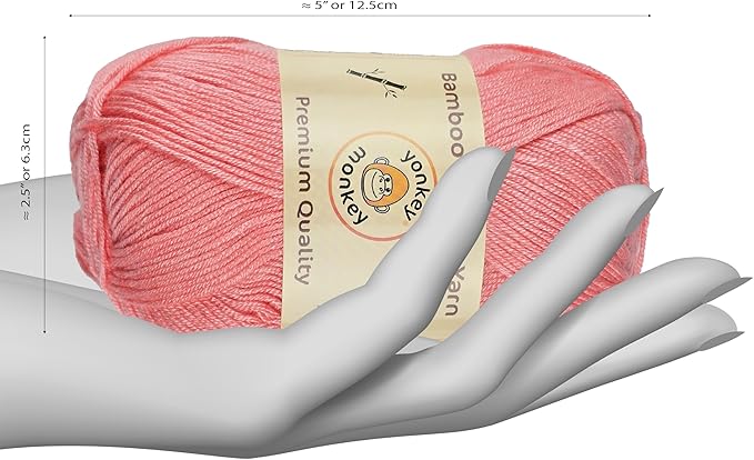 10-Pack of Yonkey Monkey 500 Grams Yarn - 70% Rayon derived from Bamboo, 30% Cotton - Imported - Peach 9008