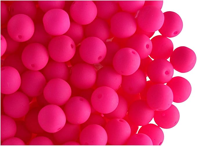 SCARA 200 pcs Czech Glass Round Beads 0.24 inches (6mm), NEON (UV Active) Glass Beads for Jewelry and Bracelets Making, Beads for Bracelets, Bead kit MEGA Mix