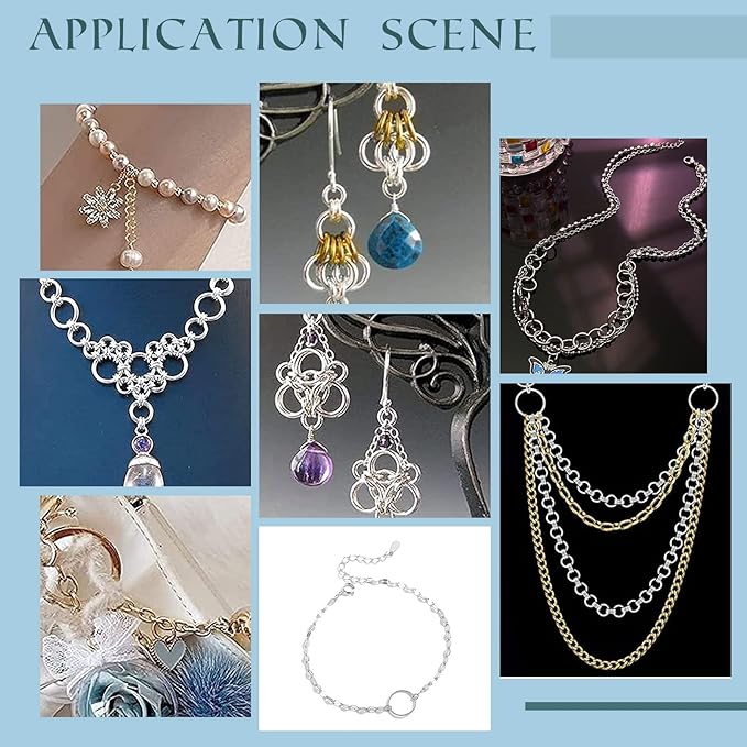 PH PandaHall 830pcs Jewelry Making Findings Stainless Steel, 680pcs 5 Styles Jump Rings 90pcs 3 Styles Lobster Claw Clasps 30pcs 40mm Extender Chains 30pcs Chain Drop for DIY Bracelet Necklace