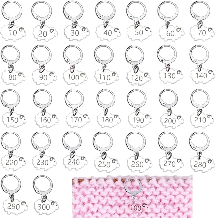 BENECREAT Sheep Stitch Markers, Clear Acrylic Crochet Stitch Marker Charms for Knitting Weaving Sewing Accessories Quilting