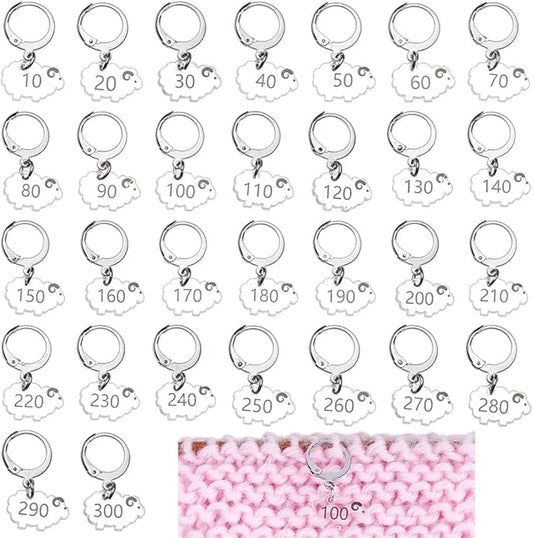 BENECREAT Sheep Stitch Markers, Clear Acrylic Crochet Stitch Marker Charms for Knitting Weaving Sewing Accessories Quilting