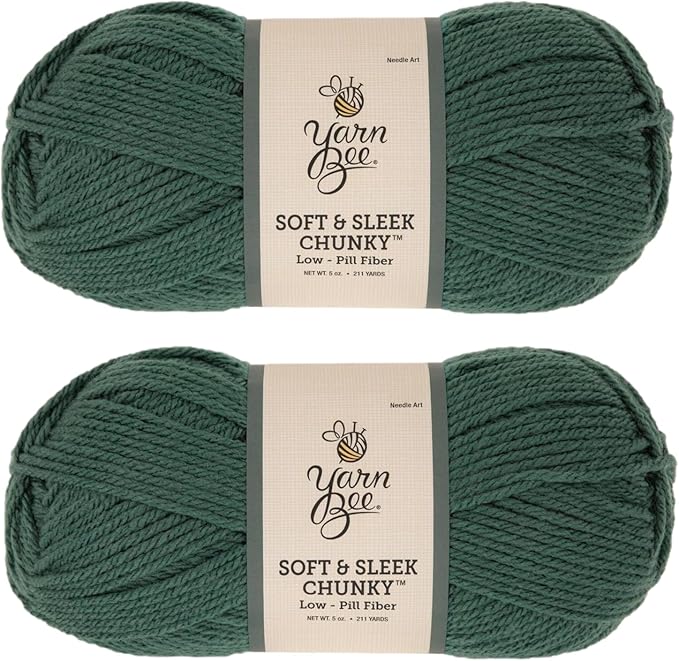 Yarn Bee Soft & Sleek Chunky - 5-Bulky - 100% Low Pill Acrylic, Yarn for Crocheting & Knitting Blankets, Hats, Sweaters, and More, Set of 2, 375 Teal