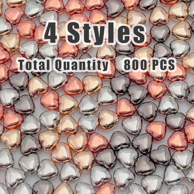 ZSFLZS 800pcs 6mm Heart Spacer Beads for Bracelets Making, Heishi Polymer Flat Disc Spacer Bead for Jewelry Making, Spacer Beads for Bracelets Clay Beads for Jewelry Making