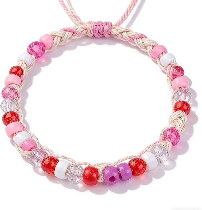 1000PCS 6x9mm Valentine's Day Red Theme Pony Beads Bulk, 15 Color Kandi Beads for Bracelets Making Kit, Hair Braids Crafts Jewelry Making Crafts Friendship Necklace Earrings DIY (Red Mixed Color)