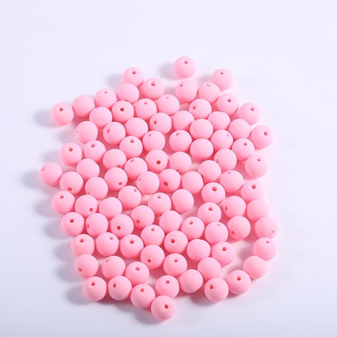 200Pcs Pink Clay Beads for Bracelets Making, 8mm Round Beads for DIY Necklace Earring Making Kit