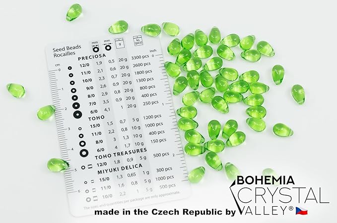 Czech 50-Piece Glass Beads, 6x9mm, Teardrop Transparent Simple Green