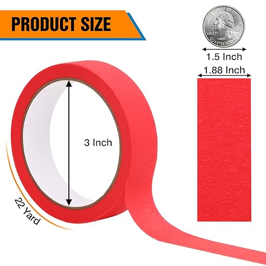 HongWay Colored Masking Tape, 6 Rolls, 0.94in x 22yd (132yds in Total) Washi Tape, Painters Tape for Painting Labeling Arts Crafts, Easy Removal, No Residue