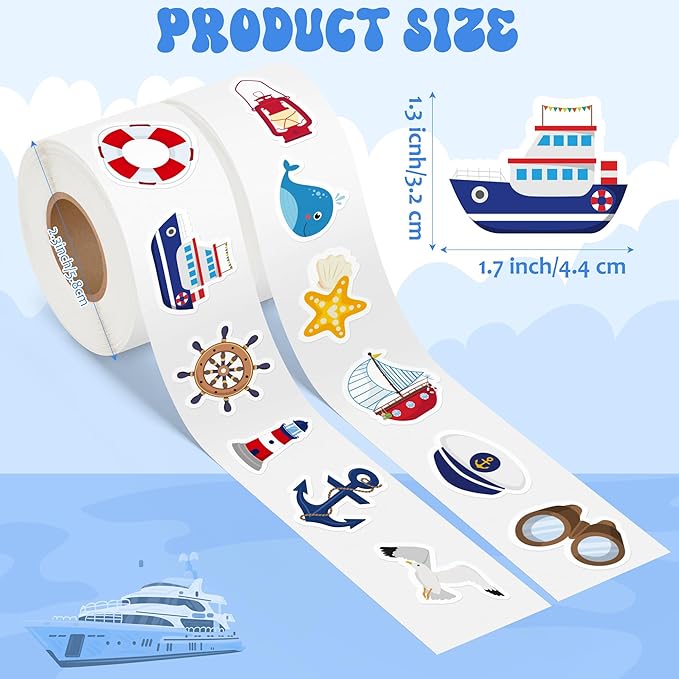 h1vojoxo cruise ship sticker rolls - 1000pcs vacation stickers for scrapbooking relaxing cartoon self-adhesive cruise ship stickers for kids journals water bottle laptop travel luggage