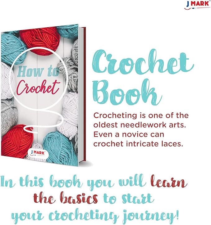 J MARK Acrylic Crochet Kit for Beginners – Premium Crochet Starter Kit for Adults Bundle