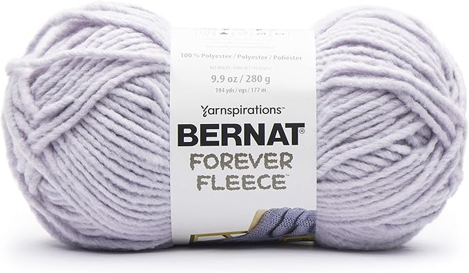 Bernat Forever Fleece Lavender Yarn - 2 Pack of 280g/9.9oz - Polyester - 6 Super Bulky - 194 Yards - Knitting/Crochet