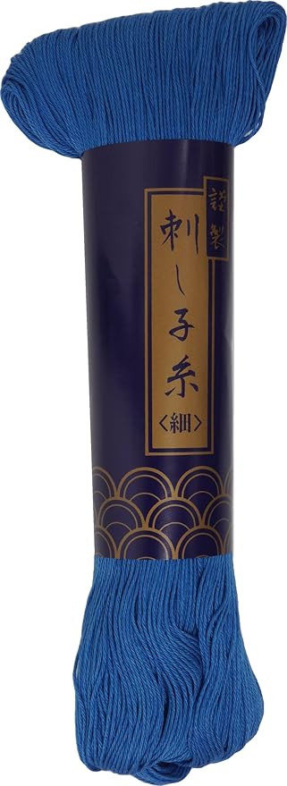 Dharma Sashiko Thread, Fine Line, 5 Skeins Set, 5 ft (170 m) col.27 inches (170 m), Blue