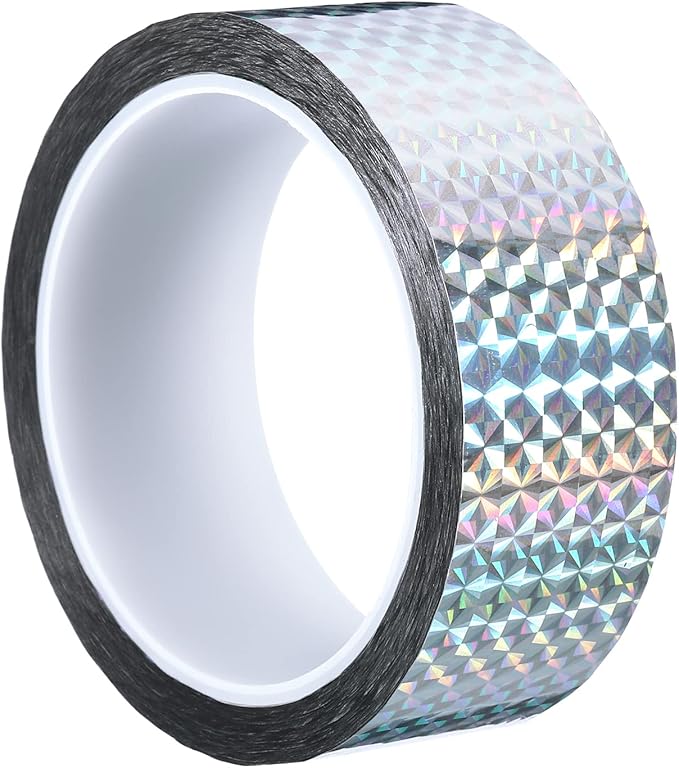 PATIKIL Prism Tape 1.4 Inch x 55 Yards, Holographic Metalized Reflective Adhesive for Detailing Accent Wall Decor Art, Silver