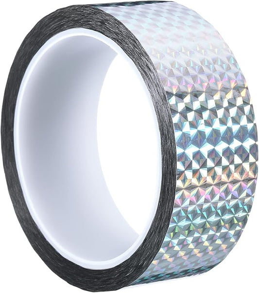 PATIKIL Prism Tape 1.4 Inch x 55 Yards, Holographic Metalized Reflective Adhesive for Detailing Accent Wall Decor Art, Silver