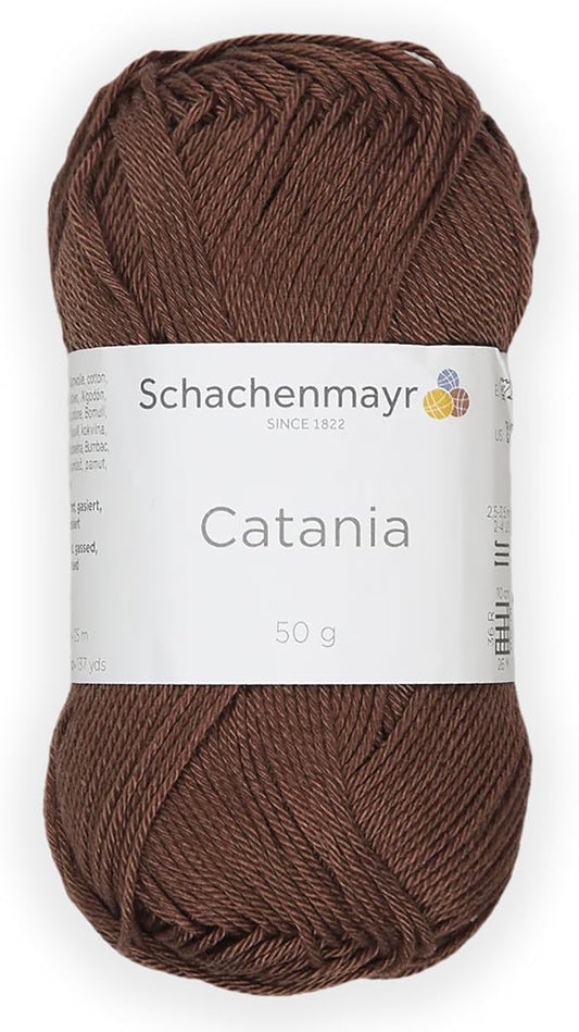 1 Skein/Pack Schachenmayr (SMC) Catania Originals Yarn, Each Ball 1.76 Oz (50gr) / 136 Yards (125 m), 100% Mercerized Cotton for Knitting and Crochet Yarn, Sport Weight, 157 - Chestnut