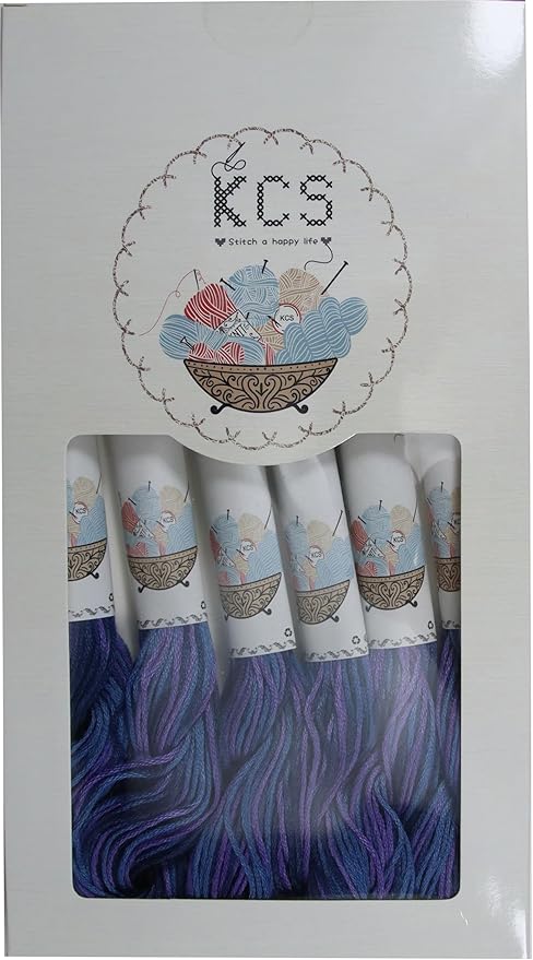KCS Big skeins of 25 Meters Size 25 Color Variegated Cross Stitch Stranded Threads,6 skeins,4240