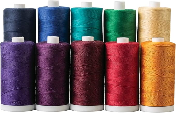 connecting threads 100% cotton thread sets - 1200 yard spools (set of 10 - precious stones)
