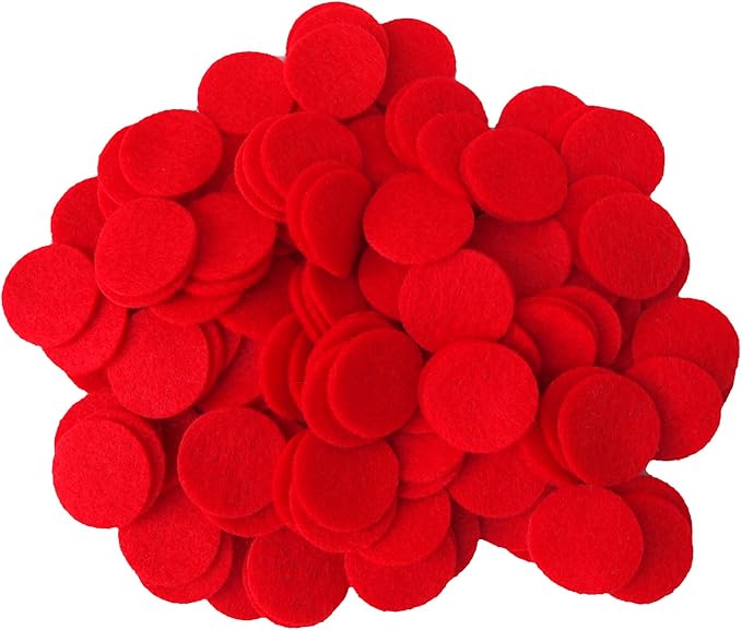 Playfully Ever After Red Craft Felt Circles (1 Inch - 200 pc)