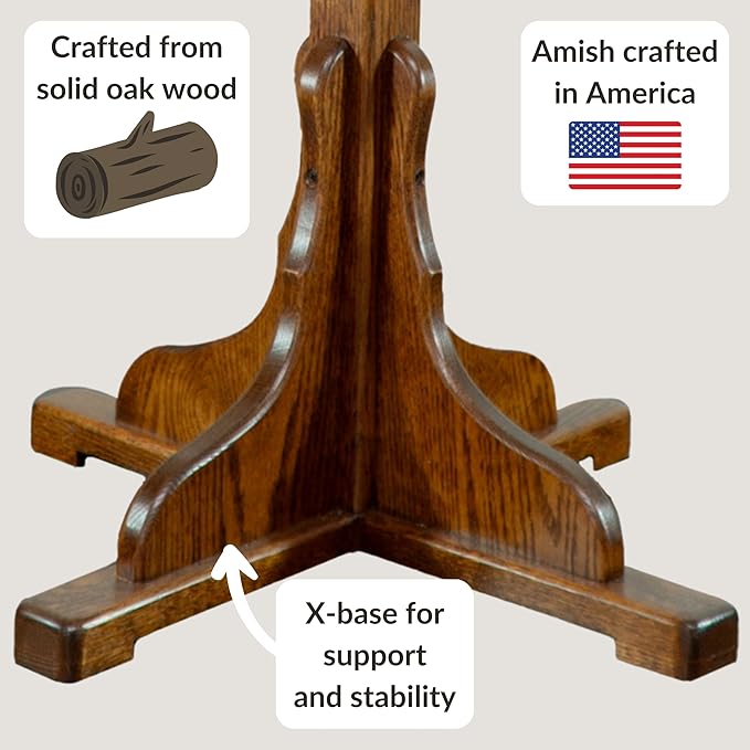 dutchcrafters solid oak wood 22 inch round extra large tilting quilt hoop with stand, quilting frame for hand quilting - amish made in america (michael's cherry)