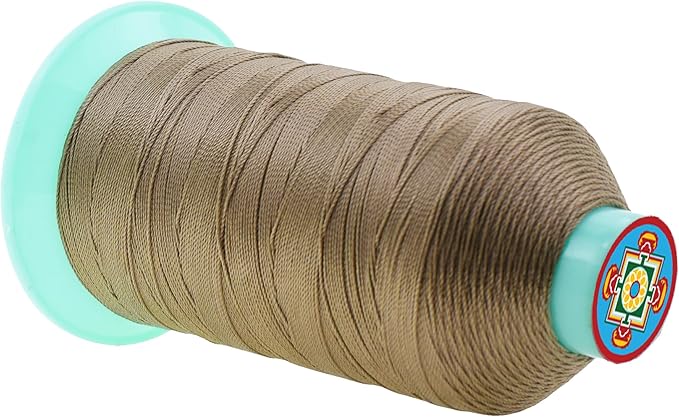 Mandala Crafts Size 207 630D T210 Bonded Nylon Thread - Dark Beige 800 YDs Tex 210 Heavy Duty Sewing Threads for Leather, Jeans, Weaving, Outdoor Marine Upholstery