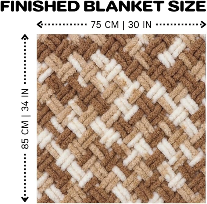 Beginner Craft Kit – Easy Loop Yarn Baby Blanket Kit for Adults & Kids, DIY Arm Knitting Kit with Soft Chenille Yarn, Perfect Handmade Gift (Multicolor)