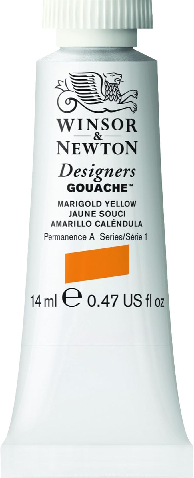 Winsor & Newton Designer's Gouache, 14 ml (0.47oz) tube, Marigold Yellow