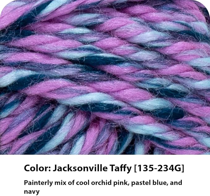 Lion Brand Yarn Hometown Yarn, Super-Bulky Yarn for Knitting, Crocheting, and Crafting, 1 Pack, Jacksonville Taffy