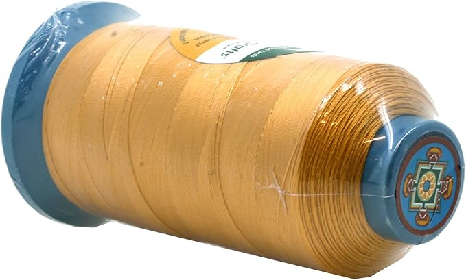 Mandala Crafts Bonded Nylon Thread Gold Heavy Duty Sewing Threads - 1500 YDs Size 69 210D T70 Tex 70 Thread for Leather Jeans Weaving Outdoor Marine Upholstery Threads