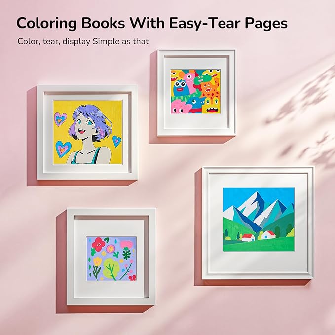 Jootle Coloring Books for Adults Relaxation,23 Sheets (5.9''*6.5'') No-Bleeding Watercolor Coloring Books for Acrylic Marker,150lb(300gsm) Acid-Free 100% Cotton Paper