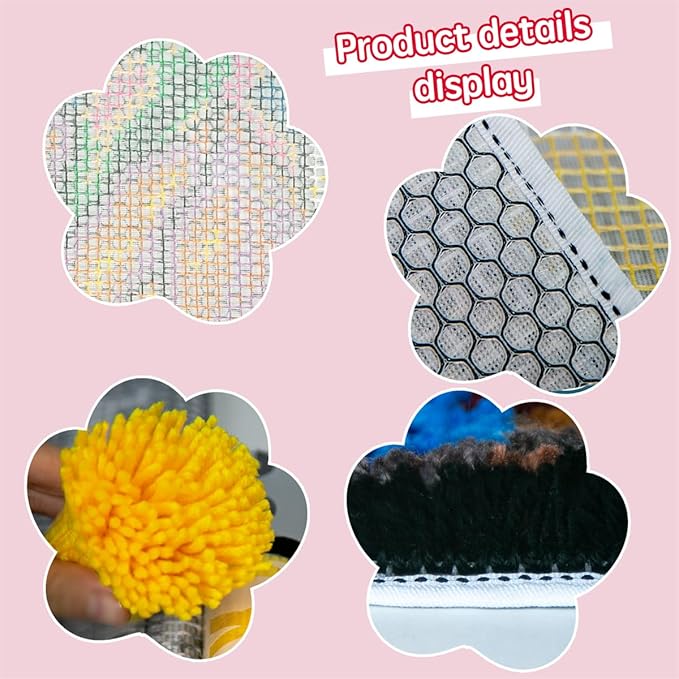 DL-YTG Latch Hook Kits Rug Orange Flowers Crochet Yarn Cushion Colour Pre-Printed Canvas Cover Rug Needlework DIY Hook and Latch Kit Home Decoration 52x38cm/20 X15 inch