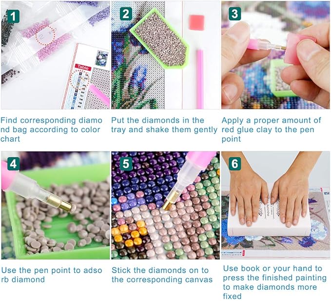 Koikify 5D Diamond Painting Kits for Adults, Full Round Drill Flower Painting 5D Cross Stitch Arts Resin Diamond Picture Beads Pasted Craft DIY Painting for Home Wall Decor, Gift 11.8 x 15.7 Inch