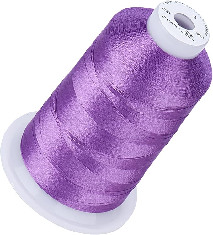 Simthread 5500Yds Embroidery Thread, 5000M High-Yardage 40WT 100% Polyester Thread – 170+ Vivid Colors, High-Speed Rated – Compatible with Brother, Singer, Janome & More - Heather S096