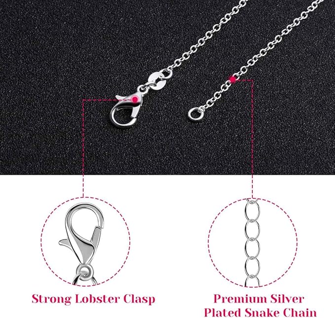 30 Pack Necklace Chains Bulk for Jewelry Making, Selizo Bulk Necklace Chains Silver Plated Cable Chains for Jewelry Making, 1.2 mm (18 Inches)
