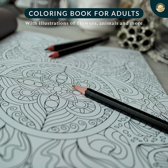Coloring Books for Adults Relaxation by Mindmellow – Stress Relief Coloring Book for Adults & Teens - Calming Designs to Inspire Creativity and Mindfulness - Coloring Books for Teens