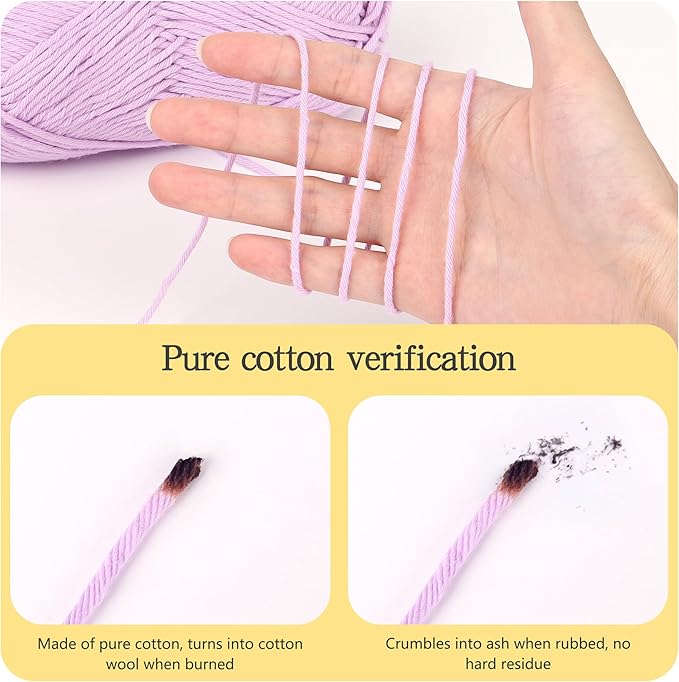 Katech 1OO% Cotton Yarn for Crocheting & Knitting-4 Pack of 100g/3.52 oz-4 Medium (Worsted) Cotton Crochet Yarn-Soft & Breathable-Ideal for Dishcloths, Baby Clothes, Potholders & Summer Projects(C)