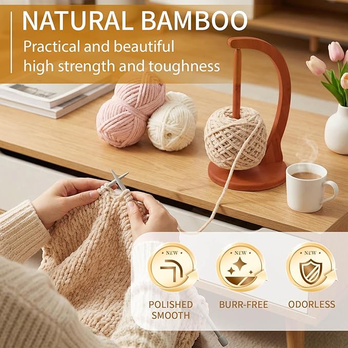 SPEENSUN Yarn Holder for Crocheting, Crochet Yarn Holder, Upgrade Larger Size & Magnetic Yarn Ball Holder for Most Yarns, Rotating Yarn Holder Hold Yarn Up to 1.1 lbs with Packaging Box