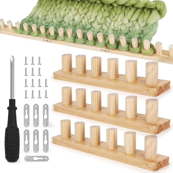 Chunky Blanket Loom 39 inch Adjustable Foldable Portable Extra Jumbo Chunky Yarn Crochet Knitting Tool Making Blanket for Adults Beginners DIY Handmade