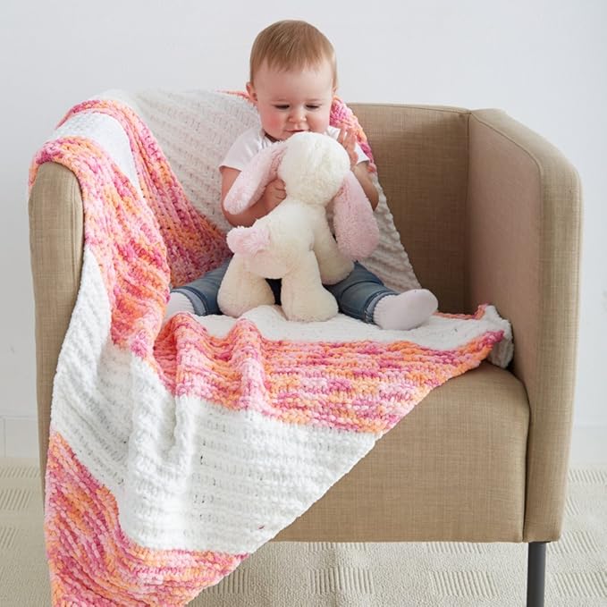 Bernat Baby Blanket Yarn, 3.5oz, Super Bulky 6 Gauge - White - Single Ball Machine Wash & Dry