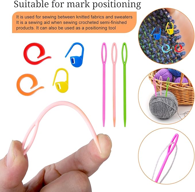 HUISUYTON 9PCS Crochet Ring for Finger, Adjustable Crochet Tension Ring, Yarn Rings for Crocheting Knitting Christmas Gifts for Women