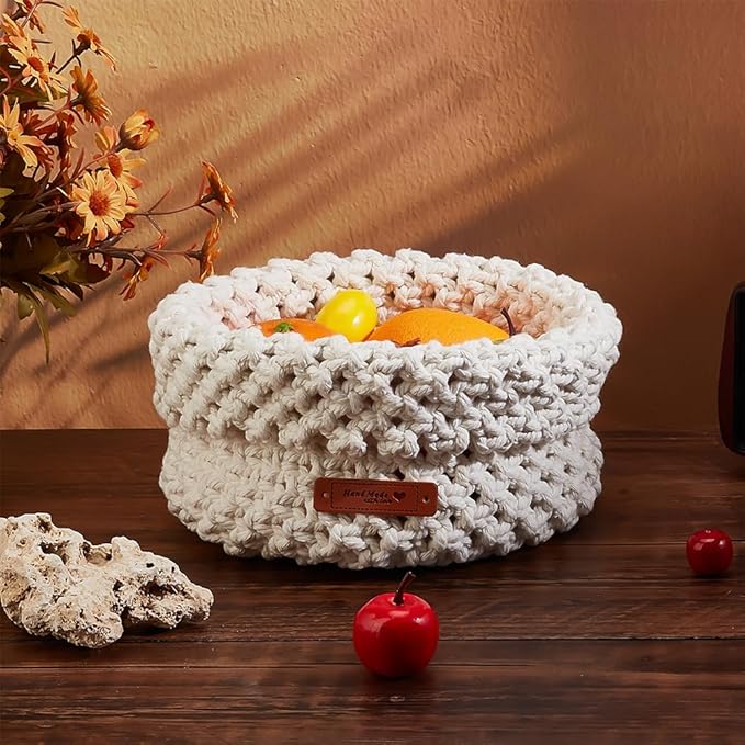 FREEBLOSS Macrame Basket Kit - DIY Macrame Kit with Video Tutorial and 100m Cotton Cord for Storage and Crafting